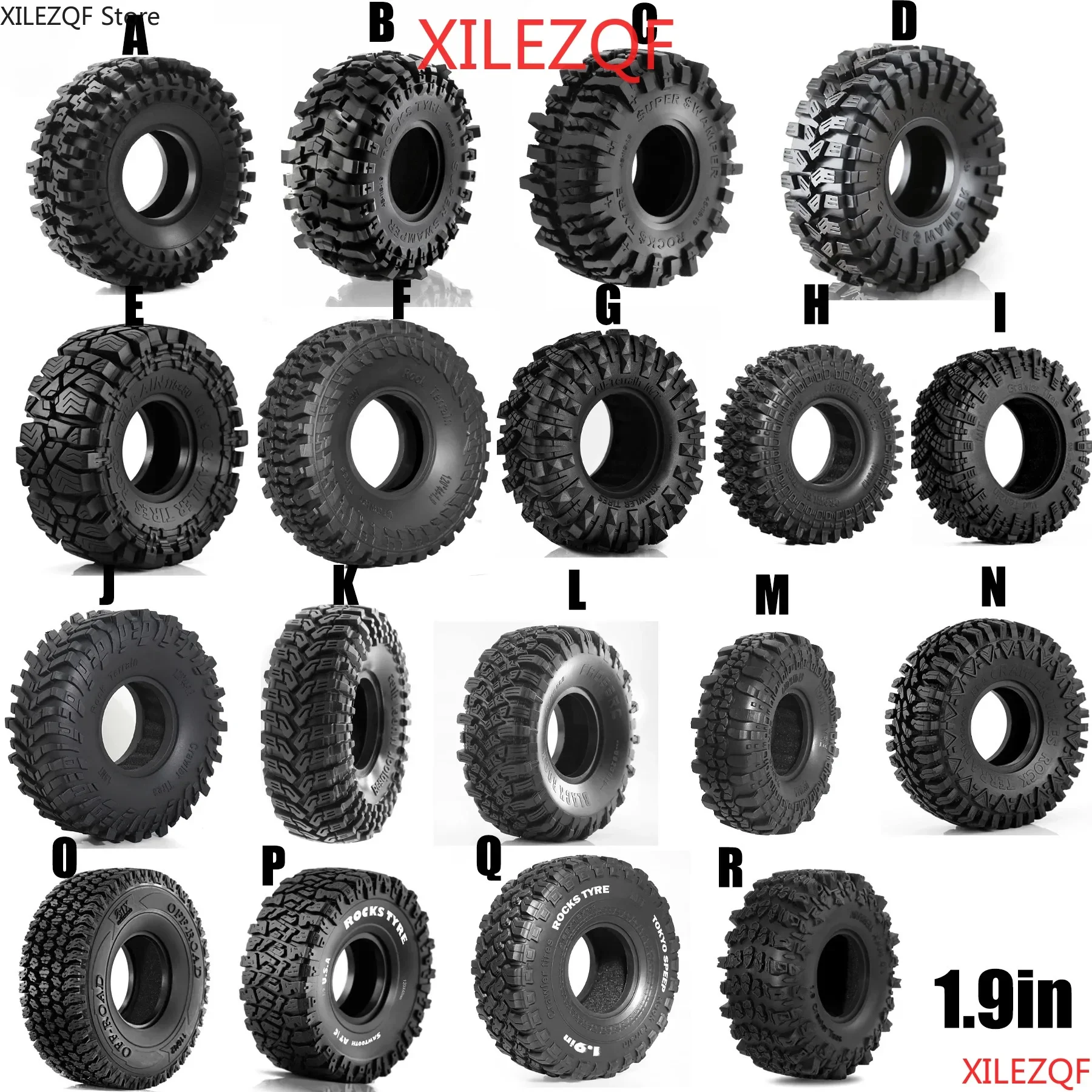 

XILEZQF1.9''/2.2'' Rubber Crawler Tires for 1/10 TRX4 TRX6 Axial SCX10 I II III 90046 AXI03007 Redcat GEN7 GEN8 RC4WD D90