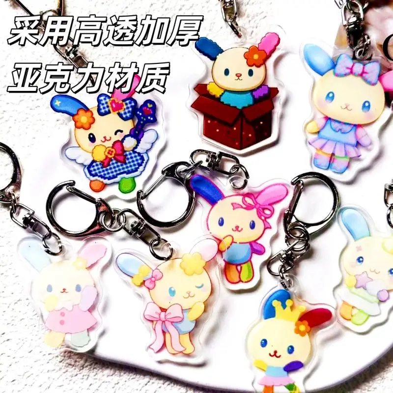 Cute Usahana Acrylic Keychain Multi Functional Cartoon Anime Colored Rabbit Backpack Zipper Decoration Toy Friend's Birthdaygift