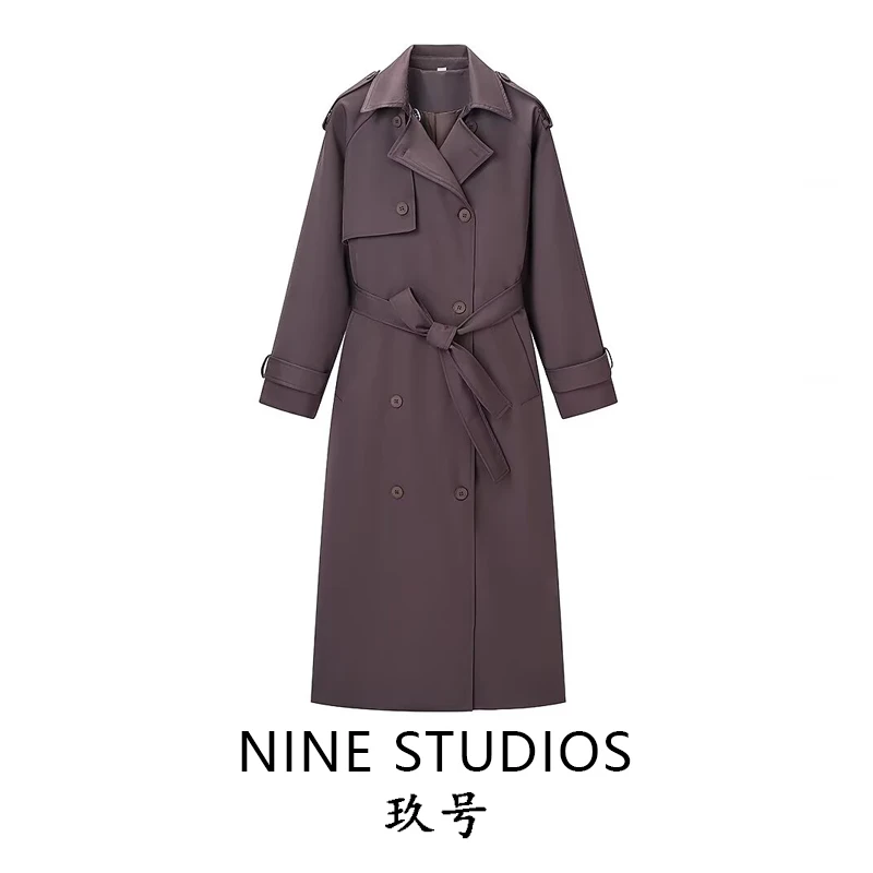 

Двубортное пальто Thiened с поясом для женщин, повседневное, стандартной длины, цветное, материал...