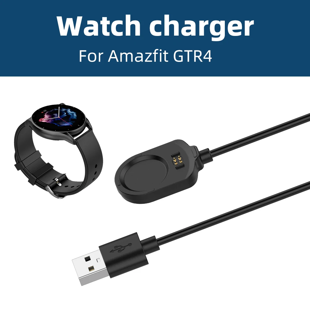 Magnetic Charger Cable 1M Smart Watch 2 Pin Charging Cord Multiple Protection Fast Charging for Amazfit GTR4 GTS3 T-Rex2