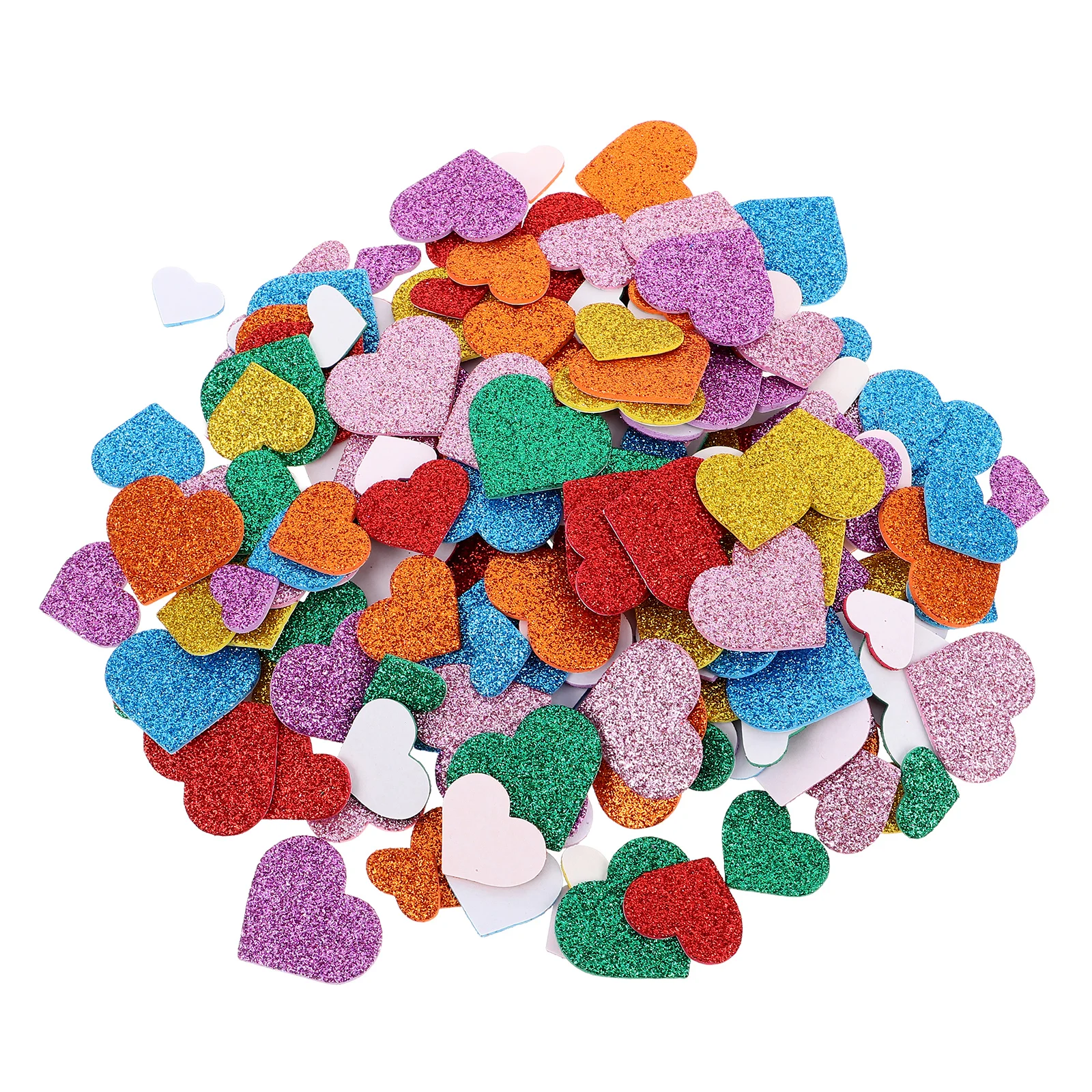 

200 Pcs Shaped Glitter Foam Valentines Foam Stickers Stickers DIY Crafts Eva Soft Valentine Sponge Valentines Day Storage