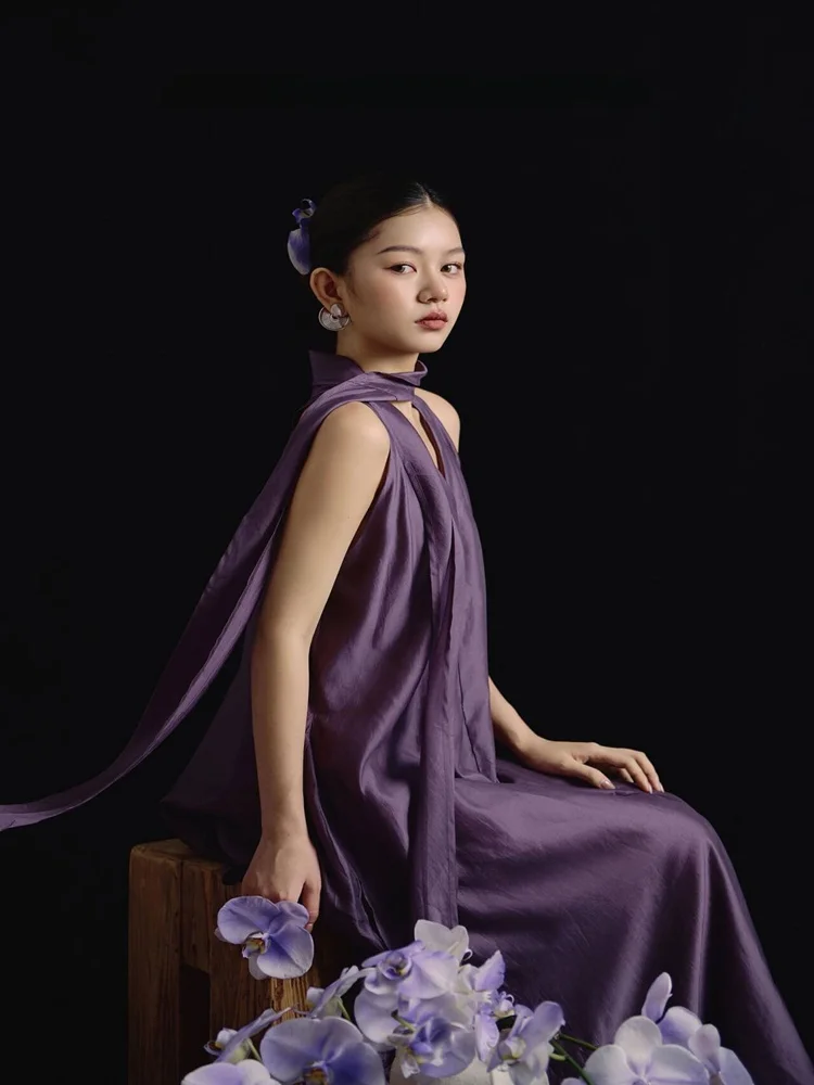 

Новая одежда для фотосессий в китайском стиле: фиолетовая, для студийной съемки, художественная, для индивидуальных портретов, в холодных тонах, в национальном стиле, модная.