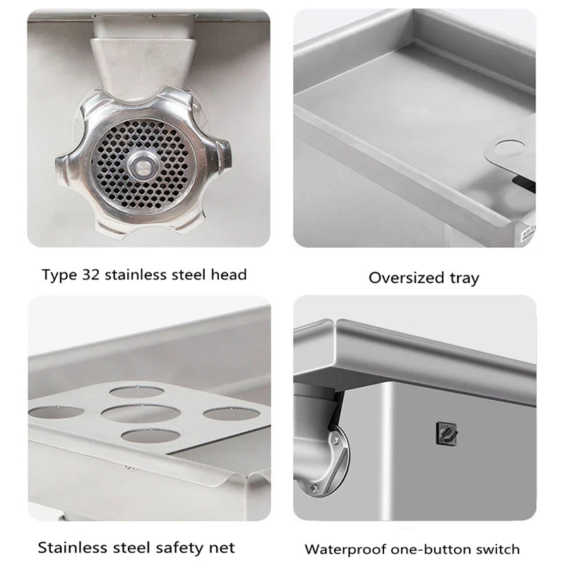 Molinillos de carne eléctricos de acero inoxidable, picadora resistente, embutidor de salchichas, procesador de alimentos, electrodomésticos, máquina de Enema Chopper