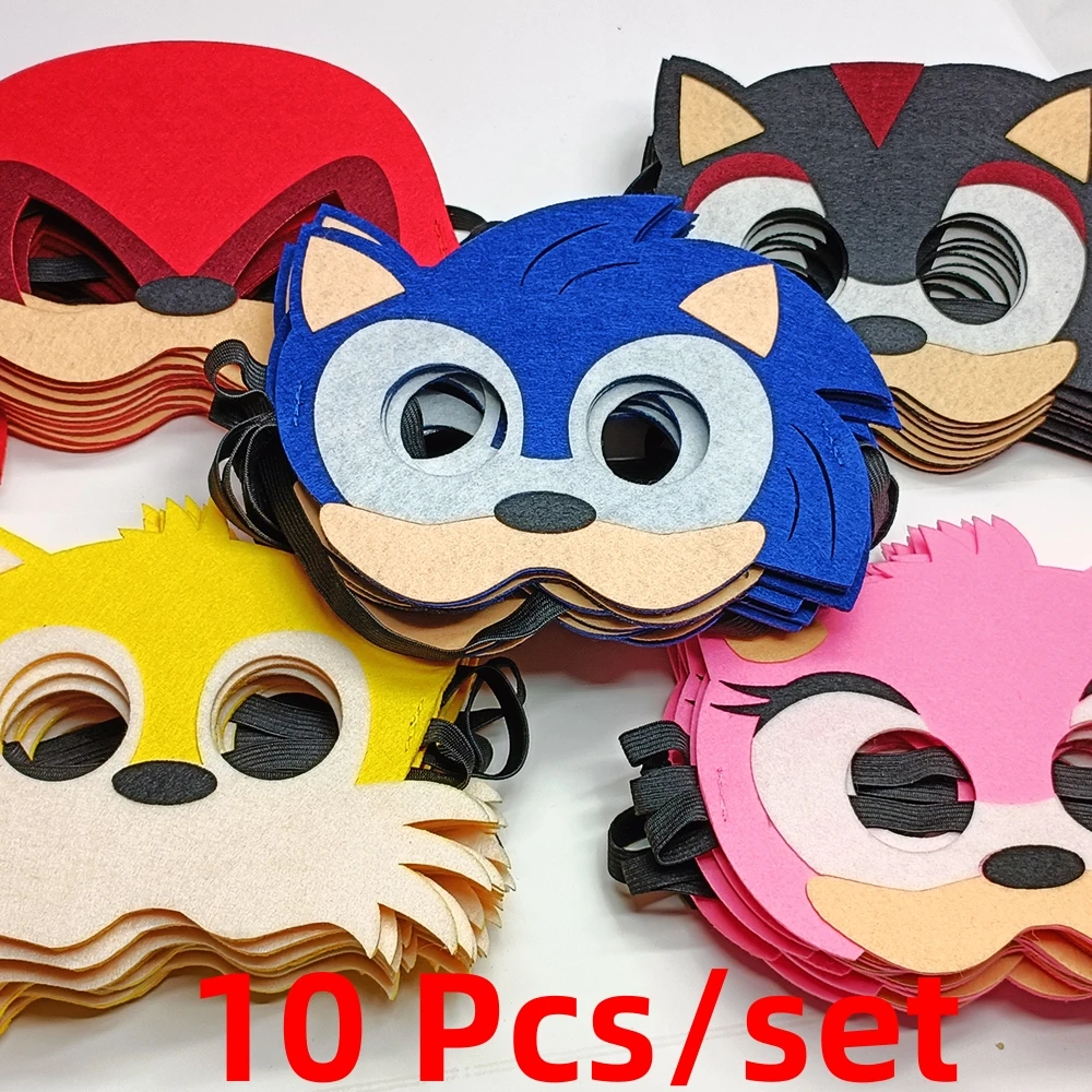 10 Pcs/Set Sonic the Hedgehog Halloween Masks Cosplay Mask Christmas Gifts Birthday Party Dress Up Costume For Kids Children