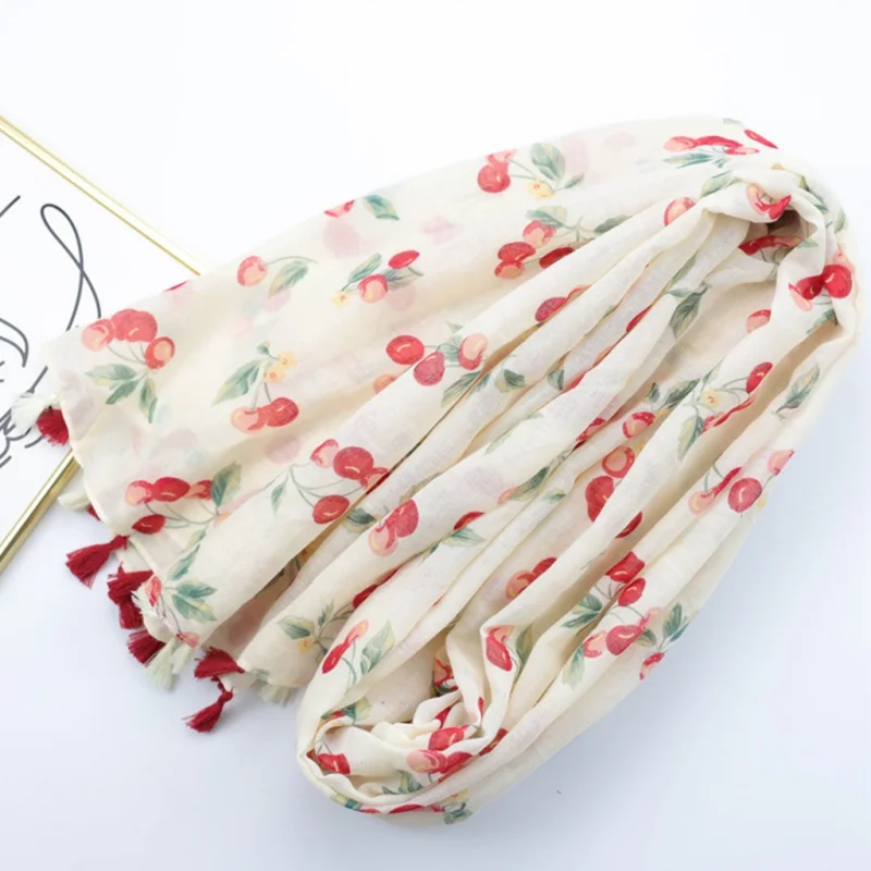 ليتل الكرز مشفرة بالي الحرير مصنع الحدود لطيف المرأة وشاح طويل الربيع الصيف وشاح شال