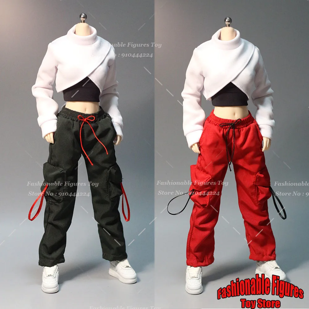 

DMTOYS 1/6 Women Soldier White Pullover Elastic Vest Causal Cargo Pants Clothes Accessory Fit 12Inch Action Figure Model Toys