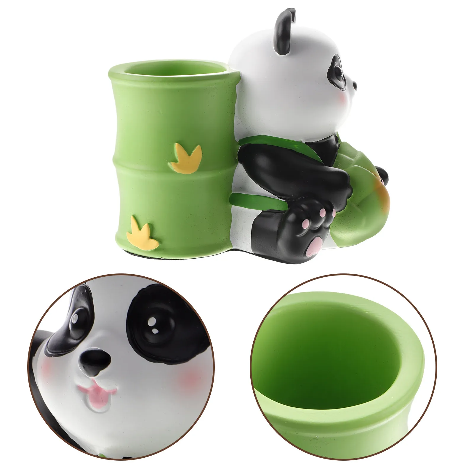 

Panda Bamboo Nail Drill Bit Organizer Storage Box for Manicure Tools Desktop Decoration Nail Salon Vanity Holder Creative Pen