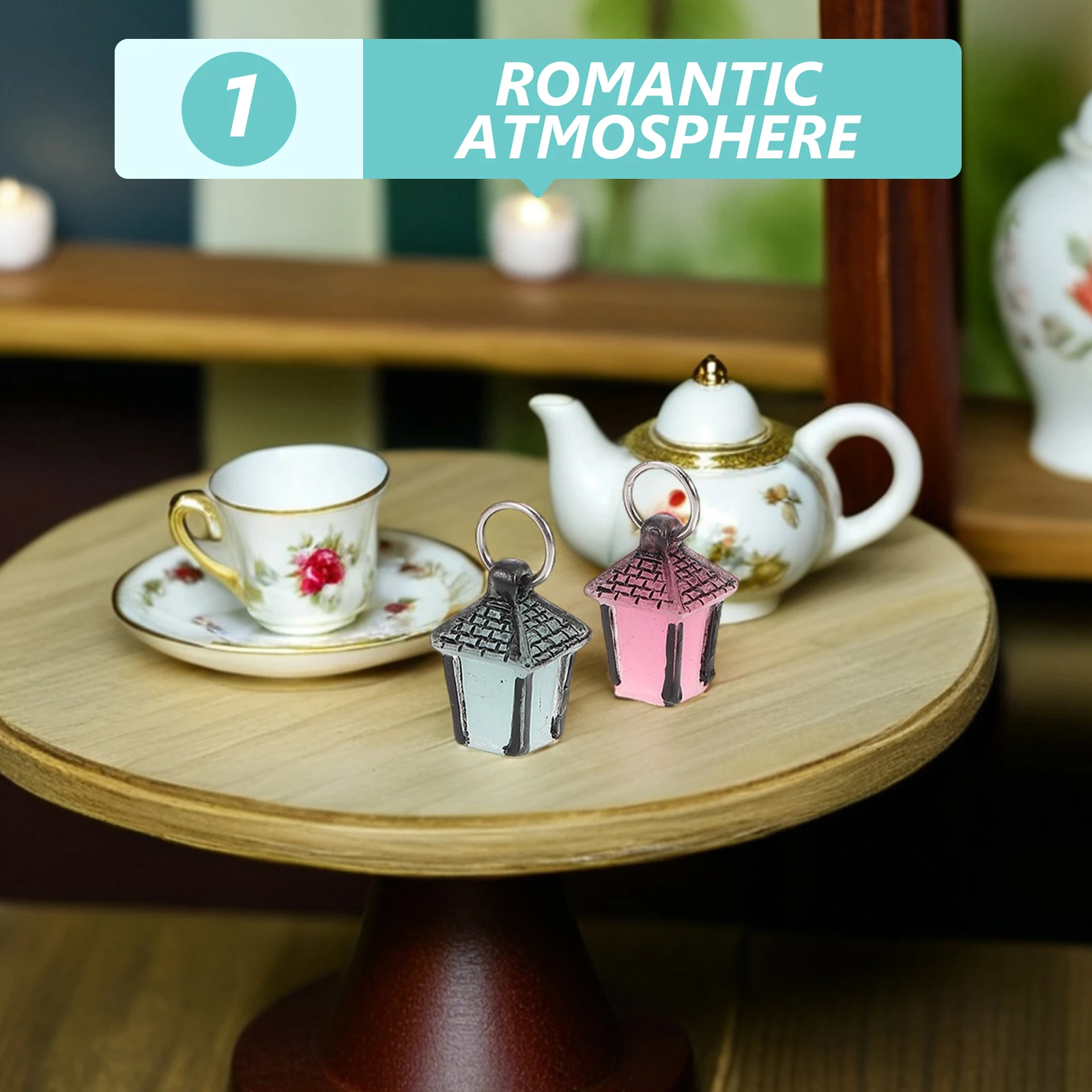 12 قطعة صغيرة مضيئة فانوس الديكور Diy بها بنفسك الحرفية تخطيط المشهد ديكور الراتنج الحرفية فانوس التصوير الدعامة اكسسوارات الديكور #3