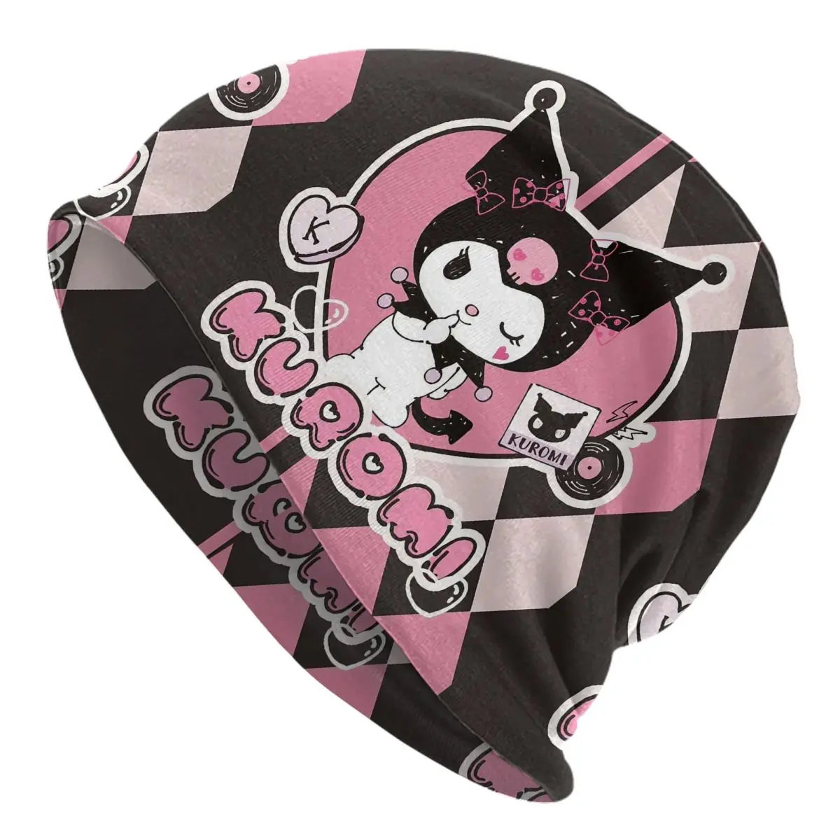 

Kuromi Bonnet Hat Goth Street Cute Cartoon Skullies Beanies Hats Unisex Summer Dual-use Cap
