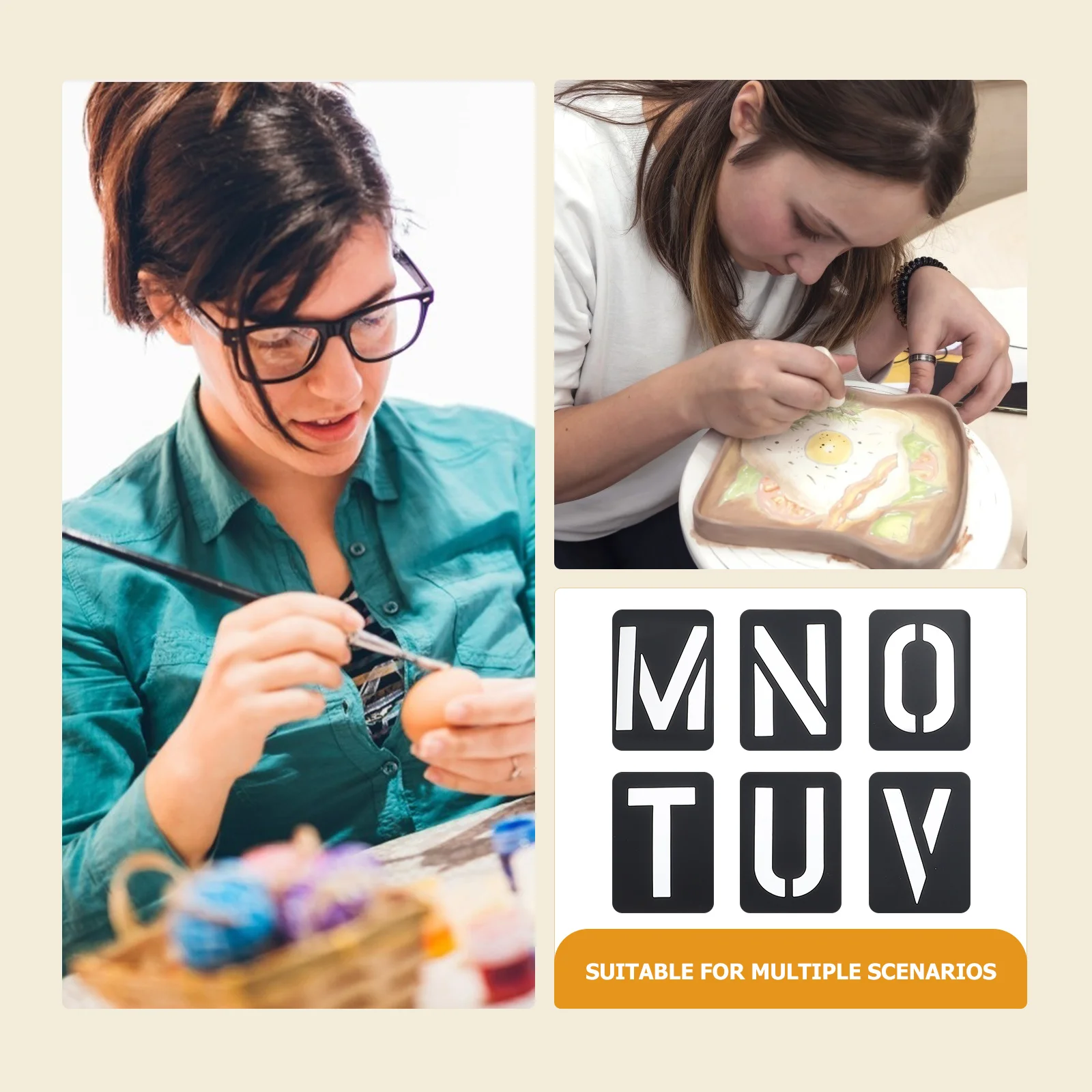 42 قطعة من استنسل الرسم DIY، قوالب أرقام الحروف، قوالب رش الحائط، لوازم فنية حرفية، استنسل الحروف