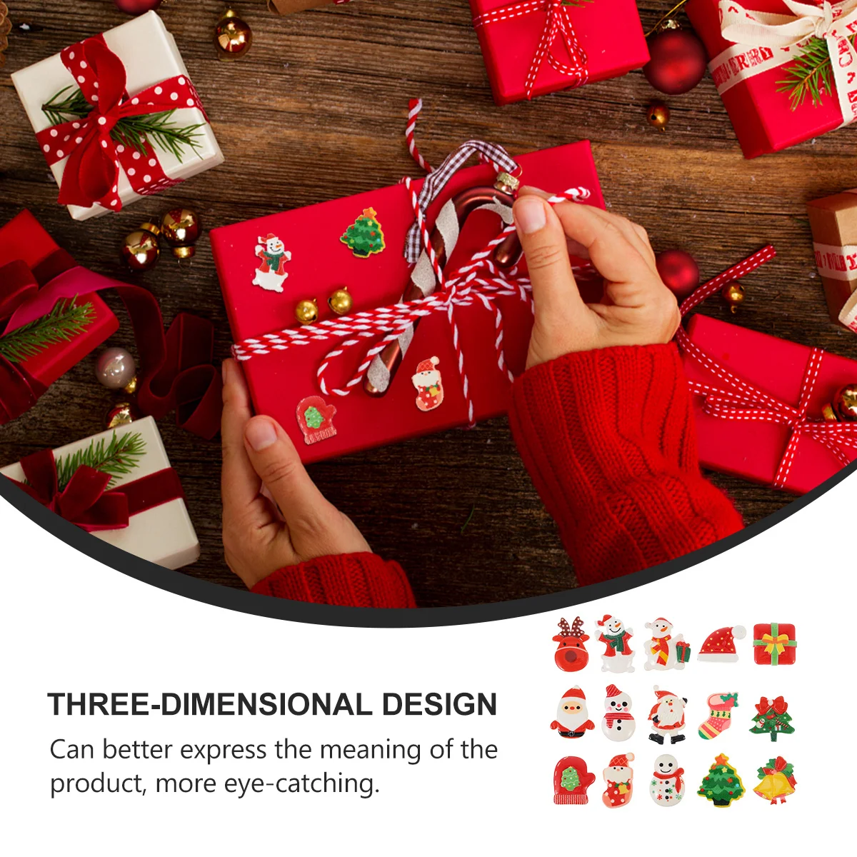 30 ciondoli in resina per cartoni animati natalizi, pendenti con retro piatto, forniture artigianali fai da te per la creazione di gioielli, decorazione per fermagli per capelli