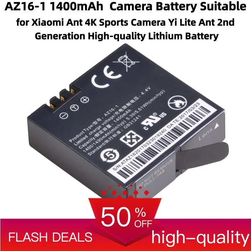 AZ16-1 1400mAh  Camera Battery Suitable for Xiaomi Ant 4K Sports Camera Yi Lite Ant 2nd Generation High-quality Lithium Battery