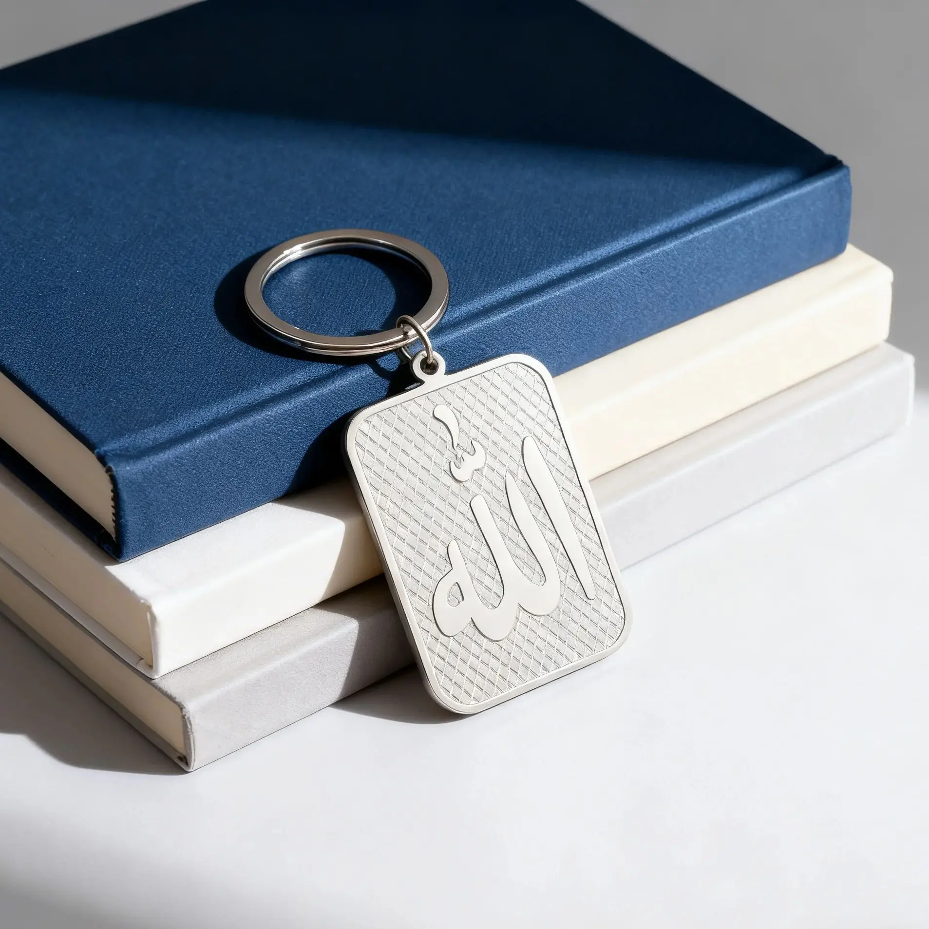 My Shape Stainless Steel Allah Pendant Keychain Islamic Muslim Religious Keyrings Women Man Spiritual Faith Amulet Jewelry Gifts