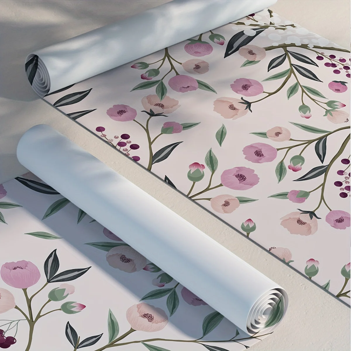 2PC Flower and Bird Pattern Wall Sticker Thickened Self-adhesive Waterproof and Moisture-proof Wallpaper for Bedroom Walls