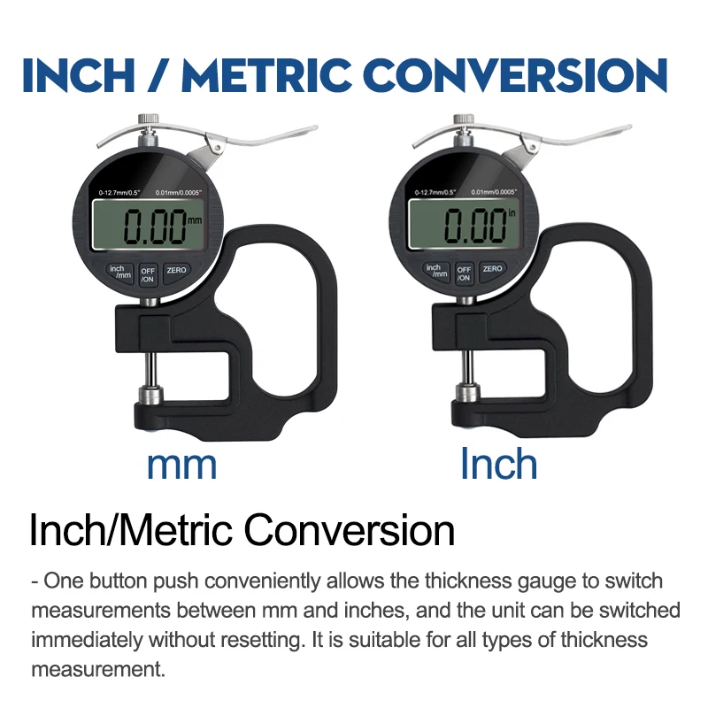 XCAN Caliper Electronic Thickness Gauge 12.7mm 25.4mm 0.01/0.001mm Digital Micrometer Thickness Meter Micrometro Measuring Too