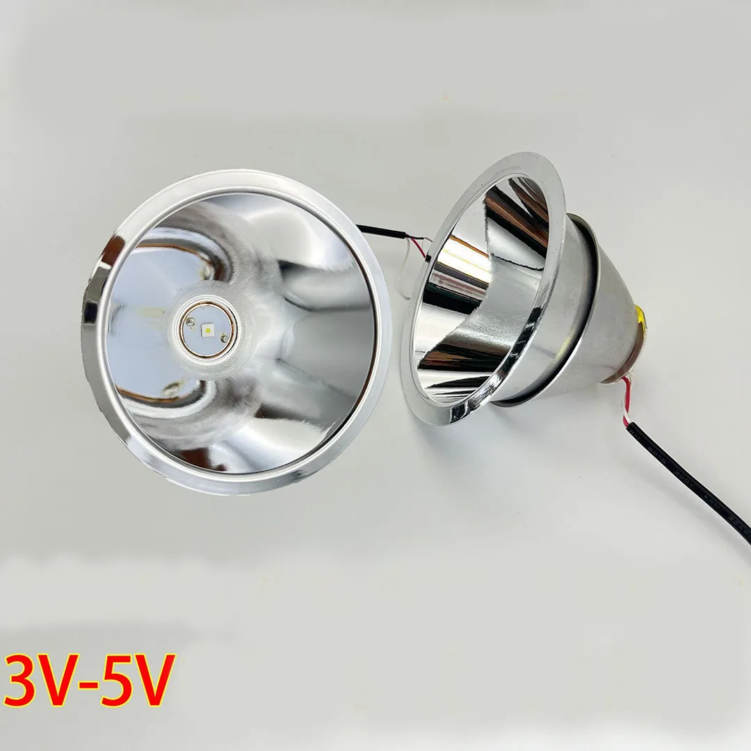 LED عاكس الألغام مصباح Portable110mm تيار مستمر 4.2-5 فولت مصباح يدوي كشافات ضوء المصباح T6 مصدر استبدال كوب الألومنيوم المهنية