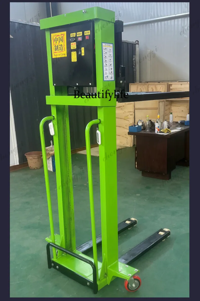 Electric truck-mounted forklift Portable automatic lift stacker Small, loading and unloading climbing truck