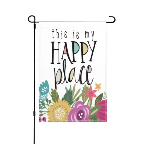 This Is My Happy Place Garden Flag Welcome Outdoor Flag 12x18 Inch Double Sid...