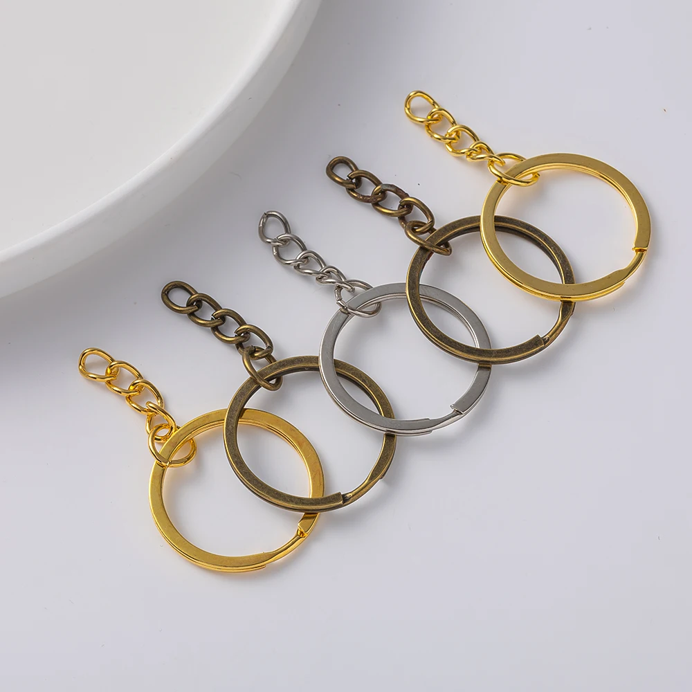 5Pcs/Lot Gold Color Key Chain Key Ring Round Split Keyrings Keychain Pendants For DIY Jewelry Making Christmas Gift Wholesale