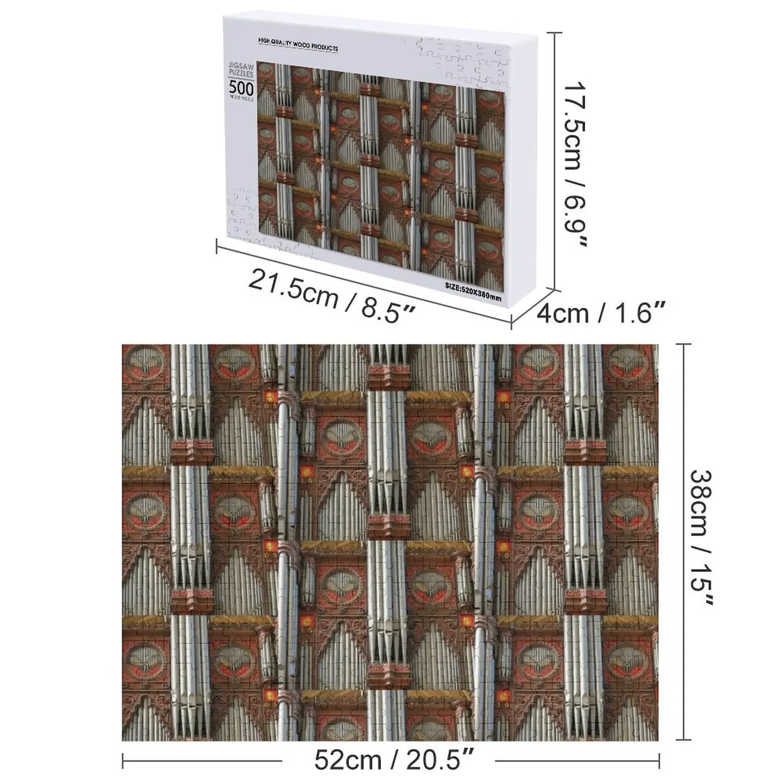 엑서터 대성당 오르간 파이프 직소 퍼즐 맞춤 이름 나무 맞춤형 장난감 어린이용 퍼즐