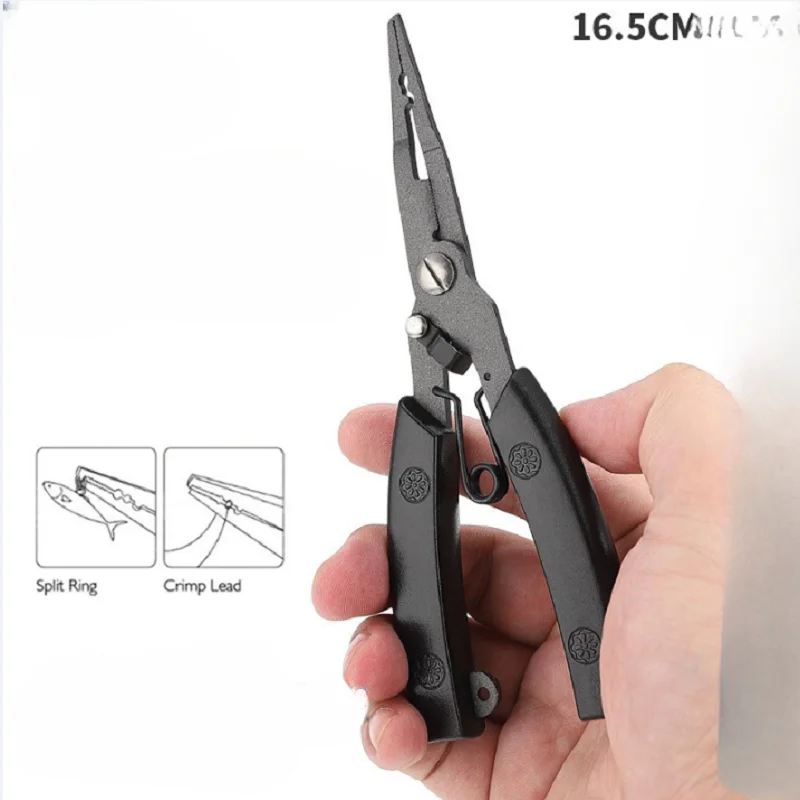 Teflons Coating Stainless Steel Fishing Pliers Saltwater Split Ring Pliers Fish Hook Remover Useful for Fishing