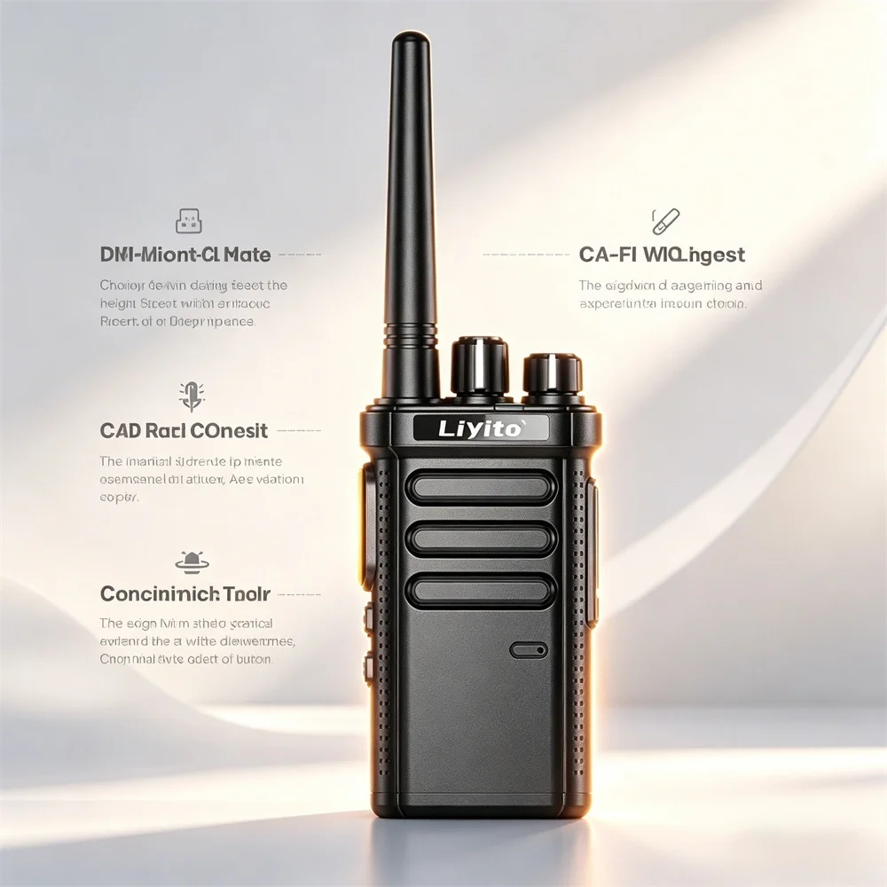 Analog Walkie Talkie 9800mAh 8W High Power Long Range Two-Way Radio USB-C Fast Charge 16CH K-Type Headset Pro Radio for Work