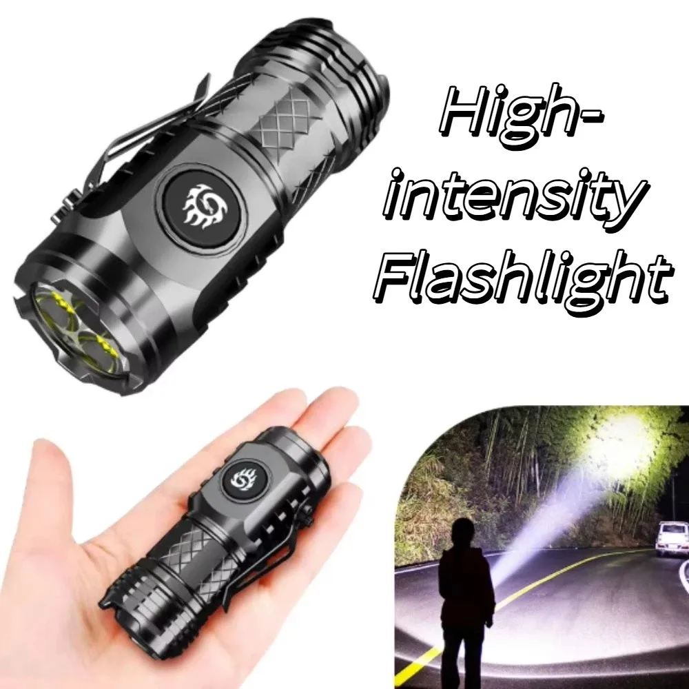 Super Bright Handheld Flashlight Adjustable Brightness Waterproof LED Flashlight USB Rechargeable 3 Lighting Mode Torch Camping