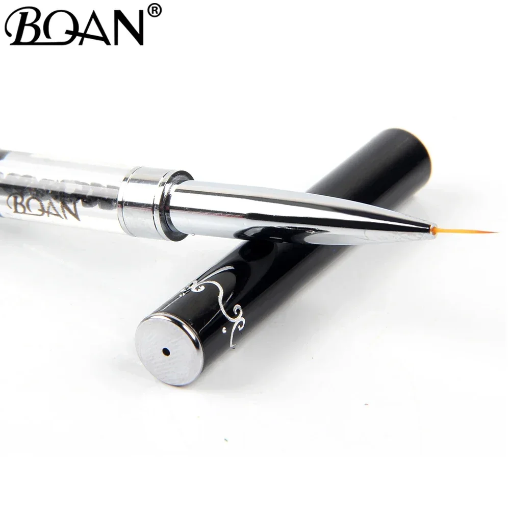 BQAN Black Double Head Crystal Handle 9mm&11mm Drawing Brush Liner Brush Painting Pen Gel Polish Crystal Nail Art Manicure Tools