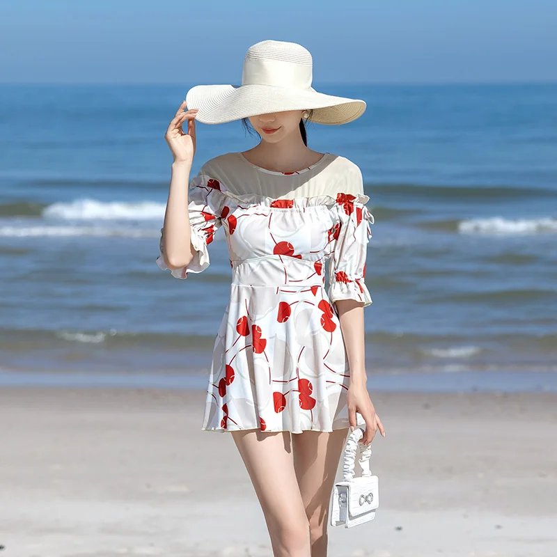 Wisuwore Summer New Short Sleeve Style One Piece Beachwear Temperament Fragrance Girl Thin Short Fairy Sen Strawberry Dress Girl