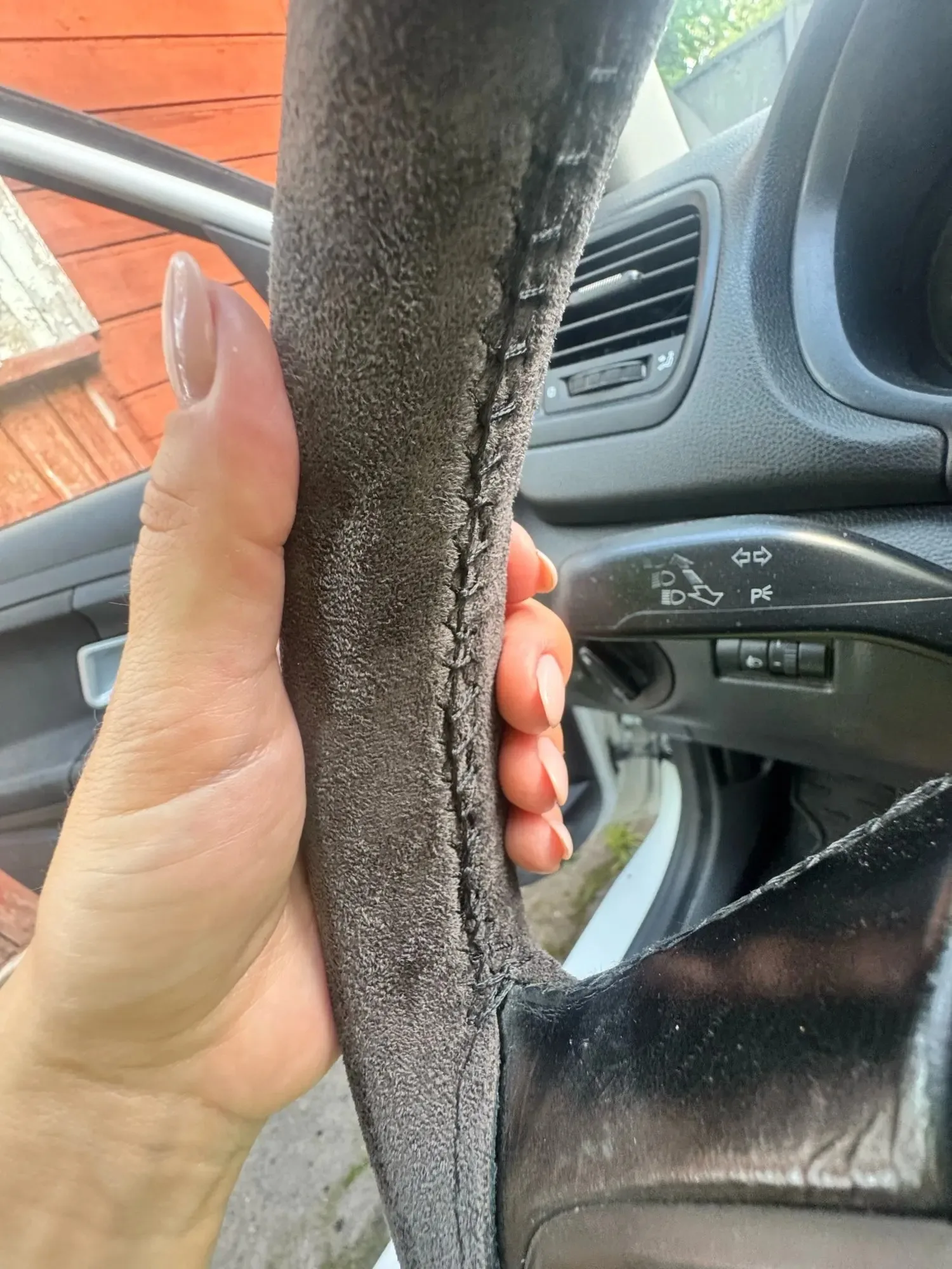 DIY Hand Sewing Car Steering Wheel Cover Universal 38cm Suede Auto Steering Wheel Braid Durable Car Accessories