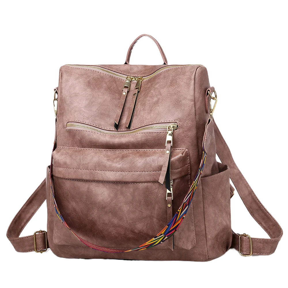 

Women's PU Leather Backpack Lightweight Travel Rucksack Fashion Casual Daypack with Multiple Pockets for School Outdoor