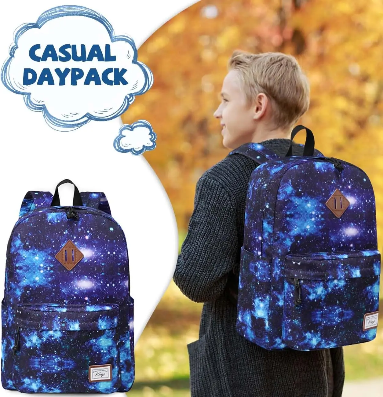 Casual Backpack For School, Classical Travel Backpack for Men and Women, Bookbag for Boys, Girls and Kids