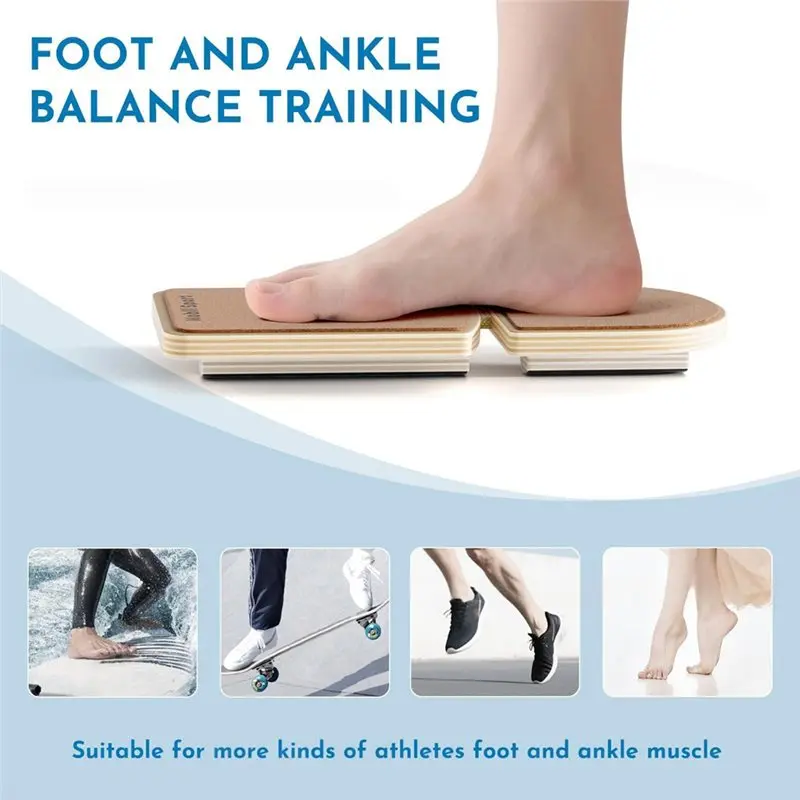 A74K-Wooden Balance Board For Fitness-For Core Strength, Single Leg Workout Stability Training, Yoga& Physical Therapy Aid