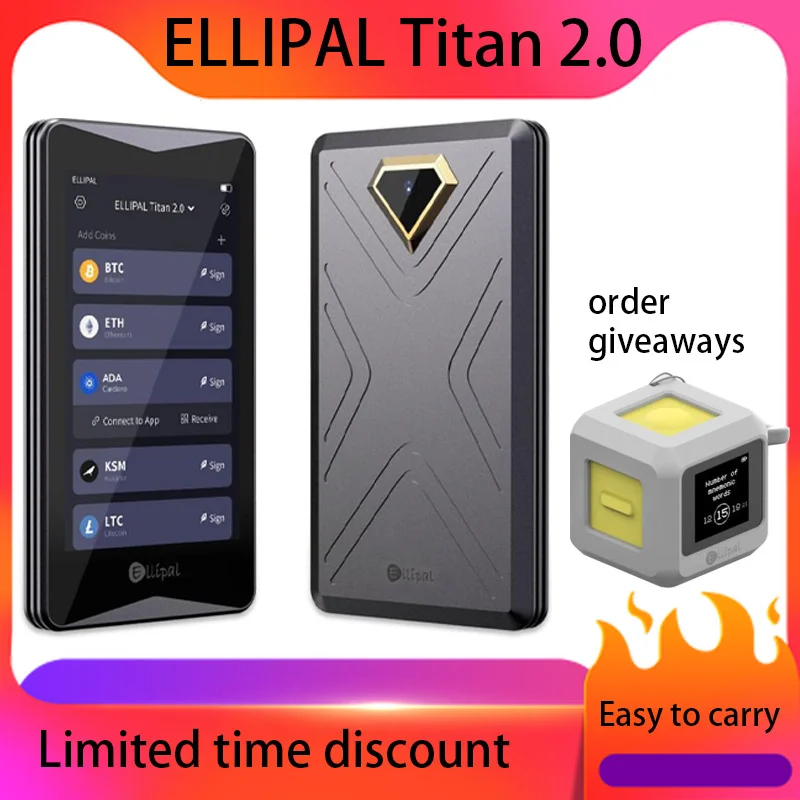 ELLIPAL Titan 2.0 Crypto Cold Wallet, Hardware Wallet, 100% offline, Air-gapped - The Most Secure Crypto Wallet for 10000+ Coins
