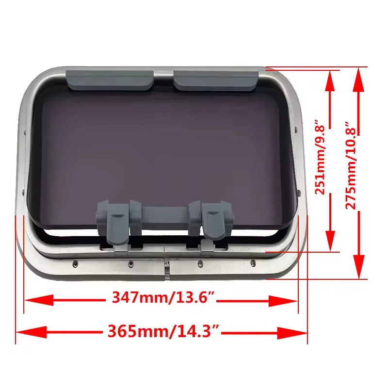 Multi-size Boat Hatch Porthole Aluminium Opening Portlight Acrylic Oval / Rectangular Shape Marine Accessories Window for Yacht