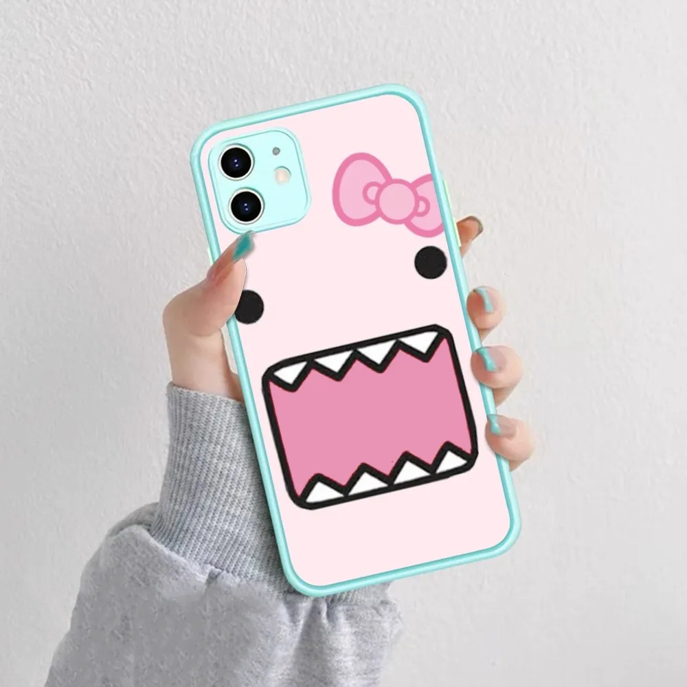 Cute Domo-kun Phone Case For IPhone 14 X XR XS 7 8 Plus 11 12 13 Pro MAX 13mini Matte Shockproof Case