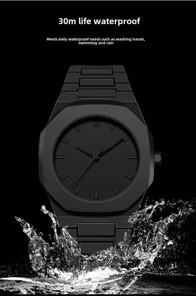 Classic Middle Eastern Arabic Numeral Dial Blue Gold Quartz Watch for Men's Casual TPU Plastic Waterproof Watch Can Customize