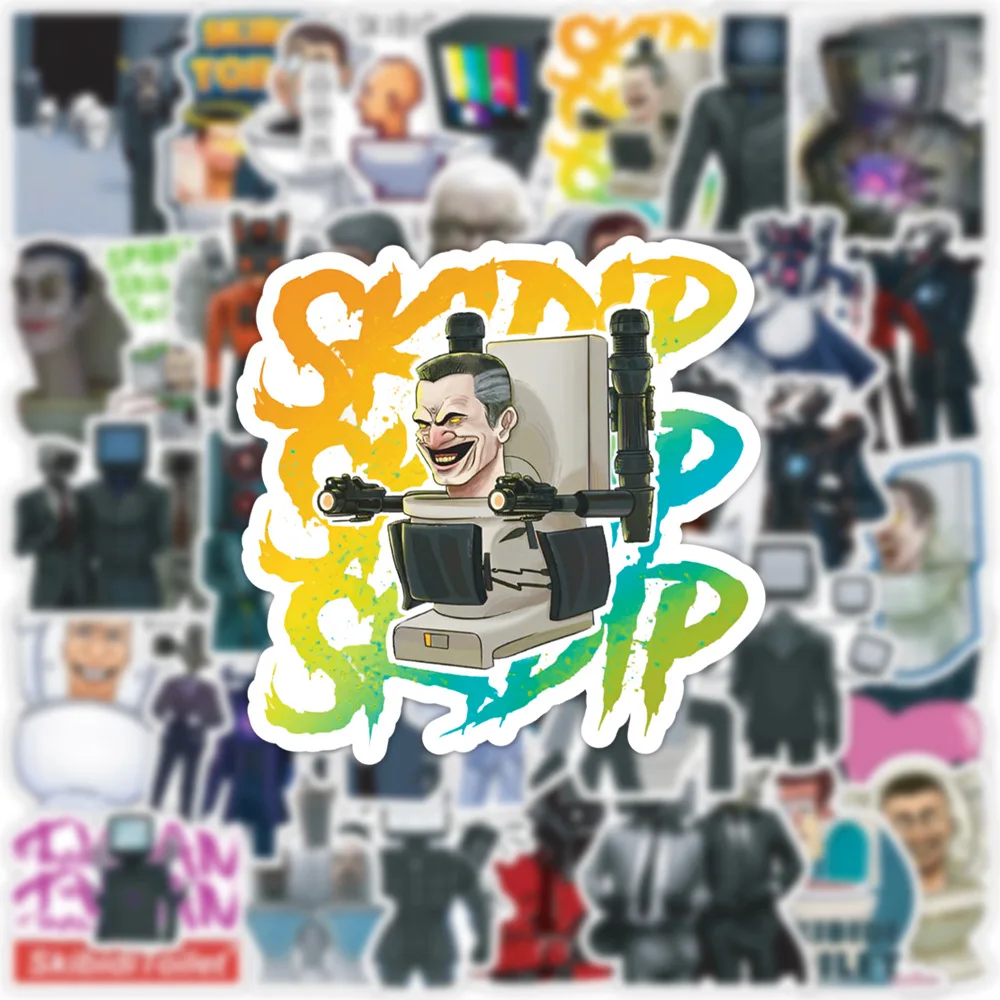 10/30/50PCS Skibidi Toilet Cartoon Funny Game Waterproof Stickers Decals Skateboard Guitar Suitcase Freezer Graffiti Sticker