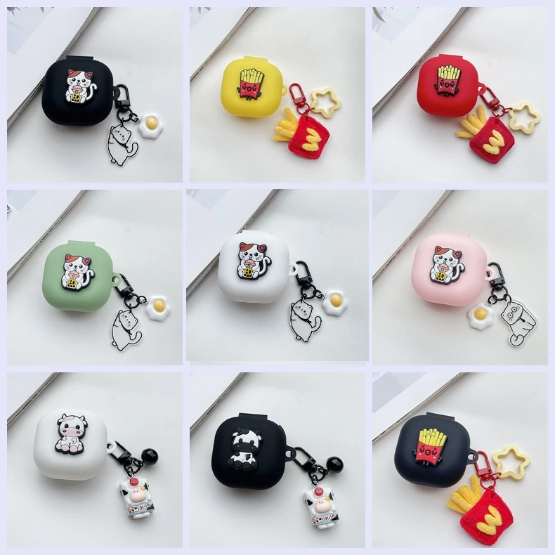 Cute Cat Cartoon Silicone fone de ouvido com chaveiro, apto para Sony LinkBuds S, WF-LS900N, WF-1000XM4, WF-1000XM5