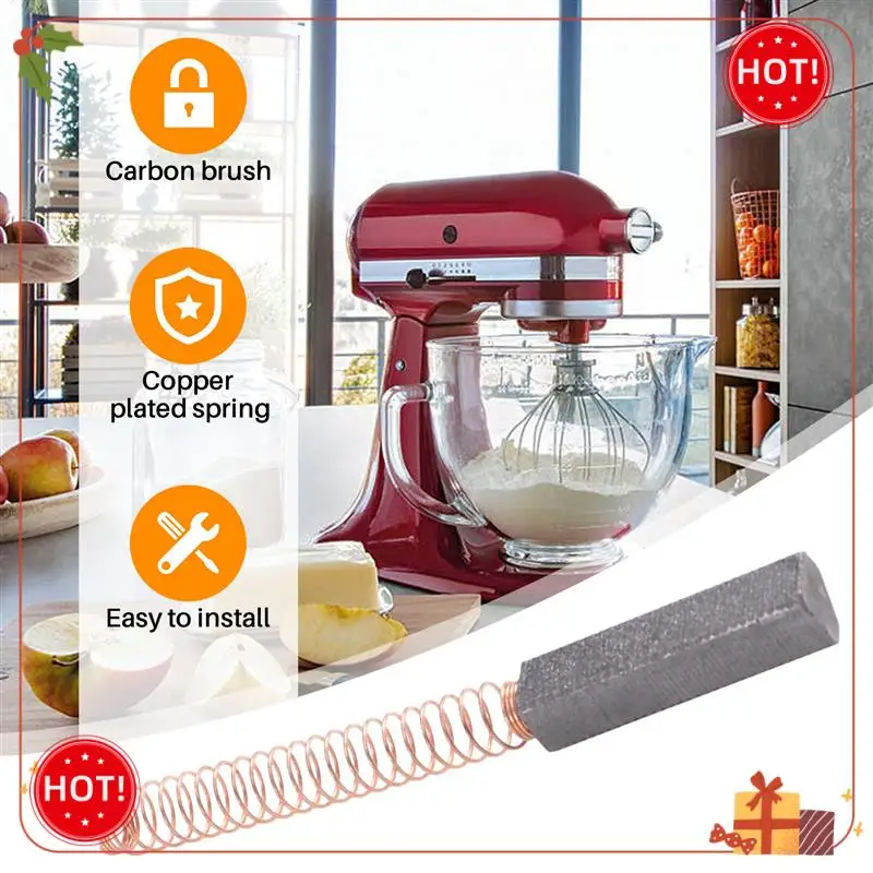 ABLE-W10380496 Щетка двигателя миксера на подставке для Whirlpool и кухонных принадлежностей Щетка двигателя миксера Новый AP5178083, PS3495098-2 Pack