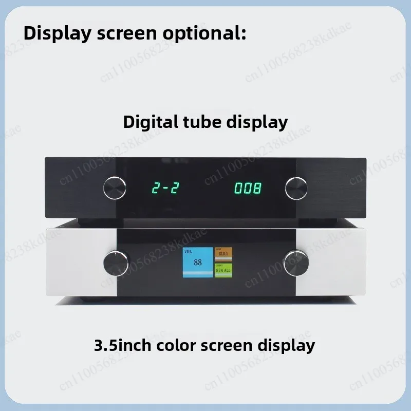 Full Aluminum Pre Amplifier DIY Housing Digital Color Display Remote Volume Adjust Multi Input Audio Source Switch HIFI Chassis