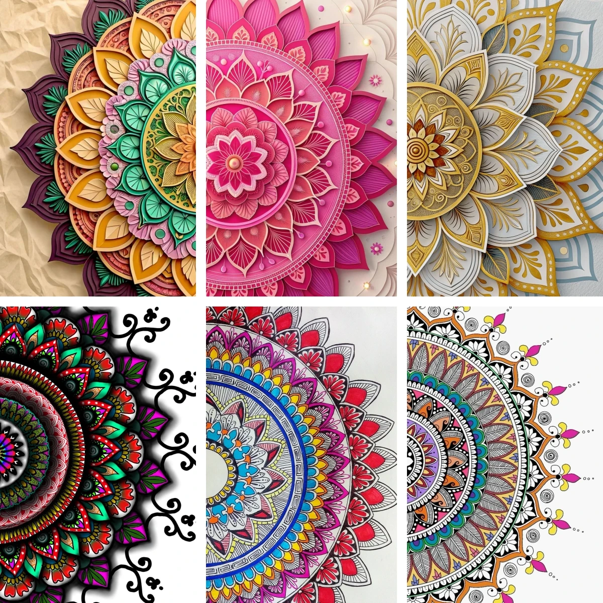 

1pc frameless Diamond Painting Diy 5D Diamond Painting Pink And Gold Lotus Mandala Design New 2025 Mosaic Embroidery Round Gems