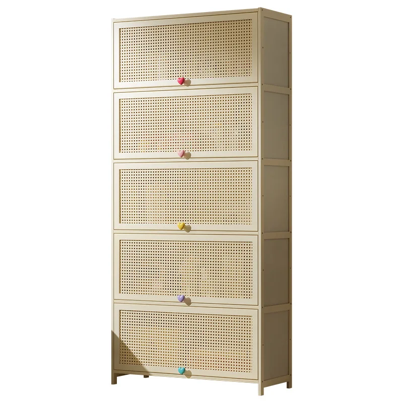 Cream Wind Bookshelf Shelf Floor-to-ceiling household bookcase with door locker Living room locker