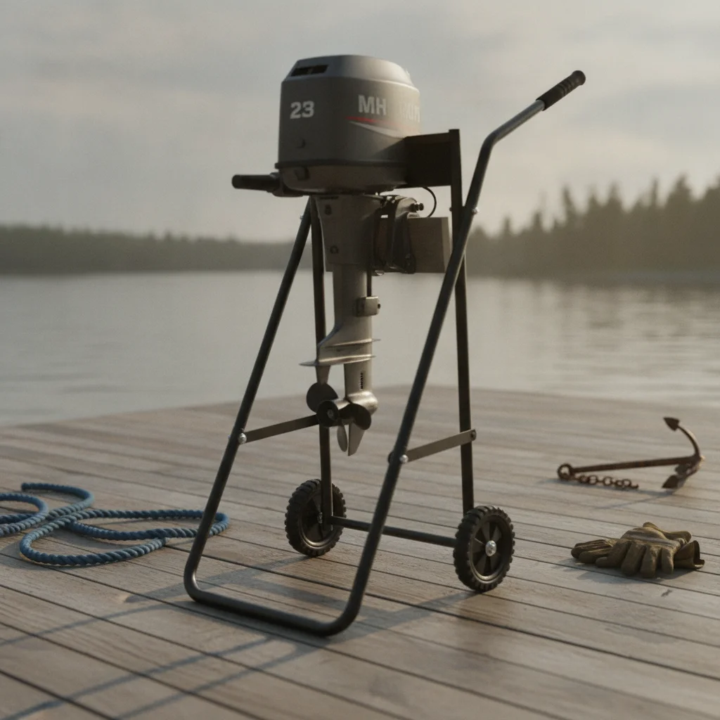 Outboard Motor Trolley Compact Outboard Motor Carrier Engine Stand with Wheels Convenient Boat Engine Cart Sturdy for Anglers