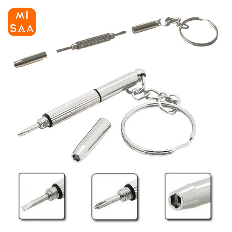 3 In 1 Glasses Screwdriver Eyeglass Screwdriver Watch Repair Kit With Keychain Portable Hand Tools Precision Screwdriver Tools