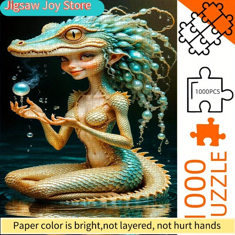 

1000pcs Puzzle, DIY Paper Puzzle, (Crocodile Beauty, Fantasy, Exquisite, Art Puzzle) Adult Puzzle, Suitable for Home Leisure P