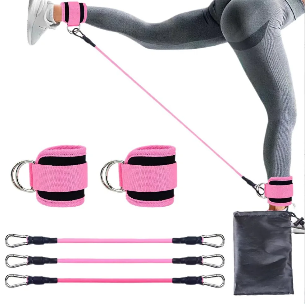 Buttock belt gantry hip lift ankle resistance elastic trainer ankle ring hip leg tension rope shaping slimming six-piece set