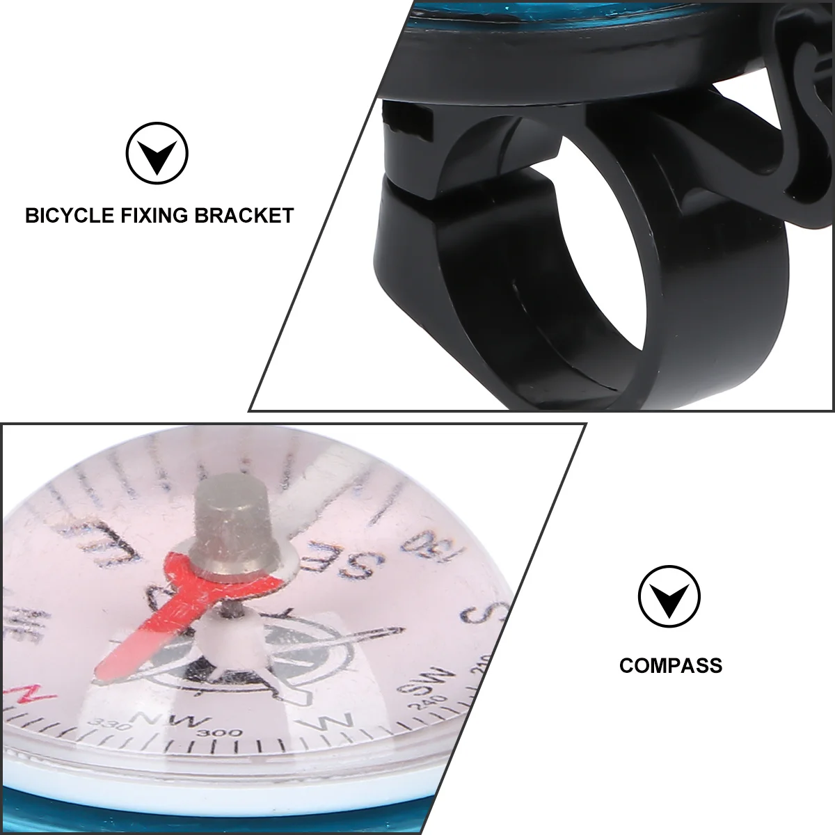 

Bike Bell Ring with Compass for Mountain Bicycle Electric Bike Riding Accessories Functional Warning Indicator Blue
