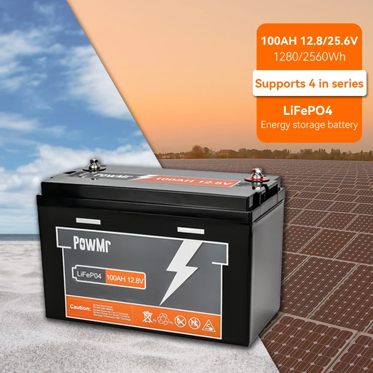 PowMr 100AH 25.6V Serializable 2 units Lithium ion Solar Battery 2560Wh Energy Storage Lifepo4 Battery