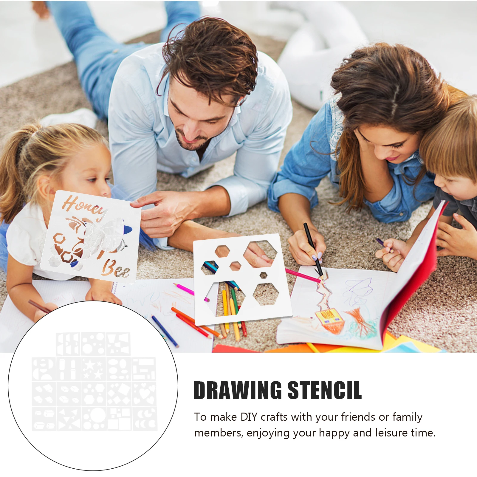 

18pcs Drawing Templates Geometry Stencils for Canvas Painting Hollow Mold Reusable DIY Crafts Pigment Tool Art Supplies